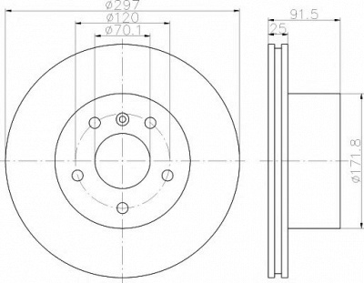 HELLA PAGID 8dd355110811 -  Тормозной диск